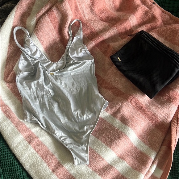 Silver Women's One Piece Swimsuit - Picture 3 of 4